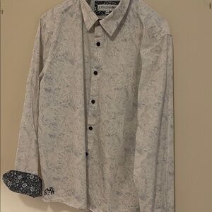 John Lennon Men’s White Floral Dress Shirt